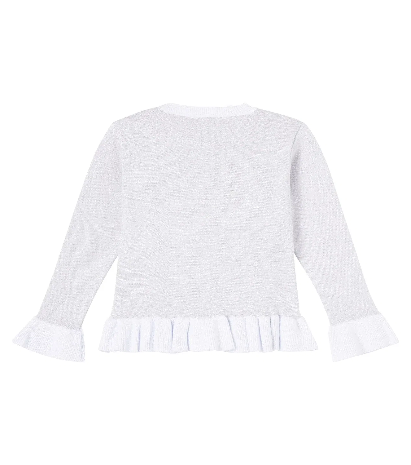 Жаккардовый кардиган с оборками Stella Mccartney Kids, серый — фото 4