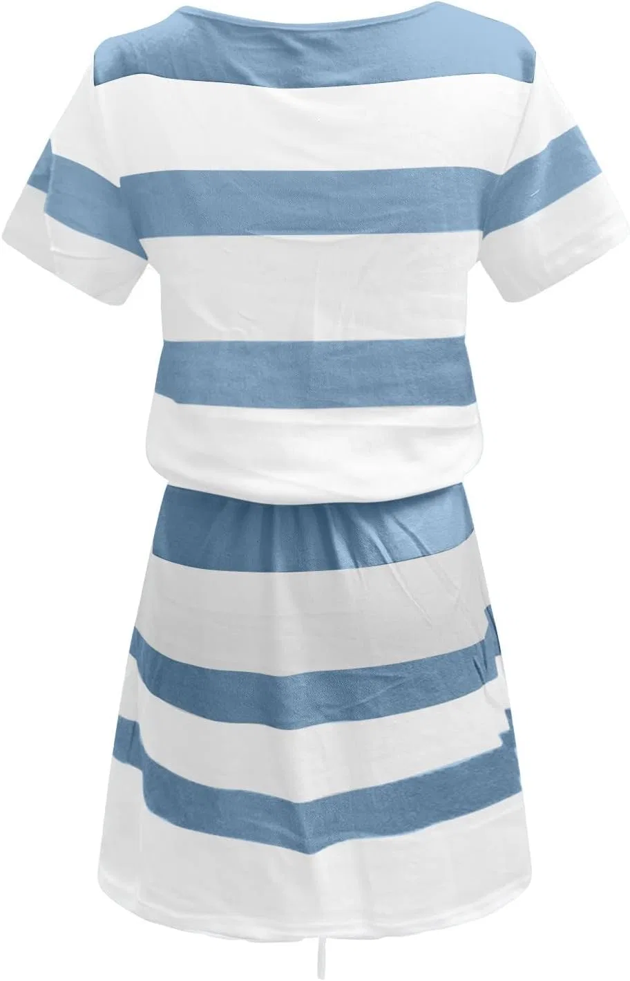 Женское летнее полосатое платье миди с завязками на поясе, Striped — фото 4
