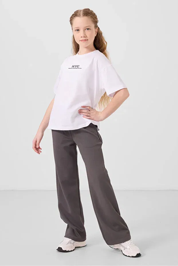 Детский спортивный костюм для девочек с принтом Tommy Life, White/Dark Gray