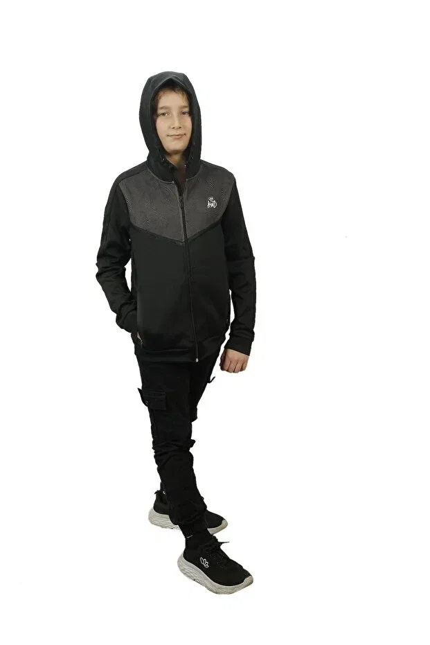 Детское зимнее пальто с принтом Boy'S kwd coat Çamur Tekstil, Black — фото 2