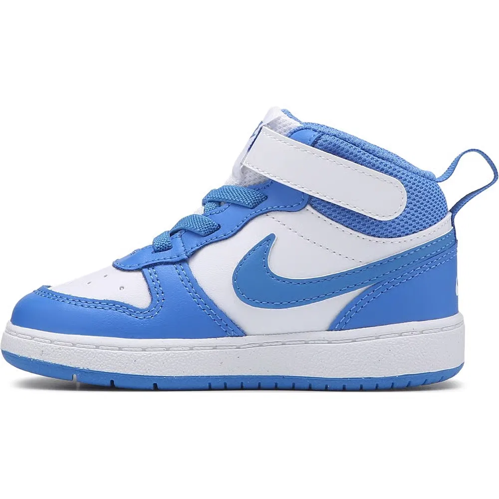 Детские кроссовки Kids' Court Borough Mid 2 High Top для малышей Nike, White/Blue — фото 3