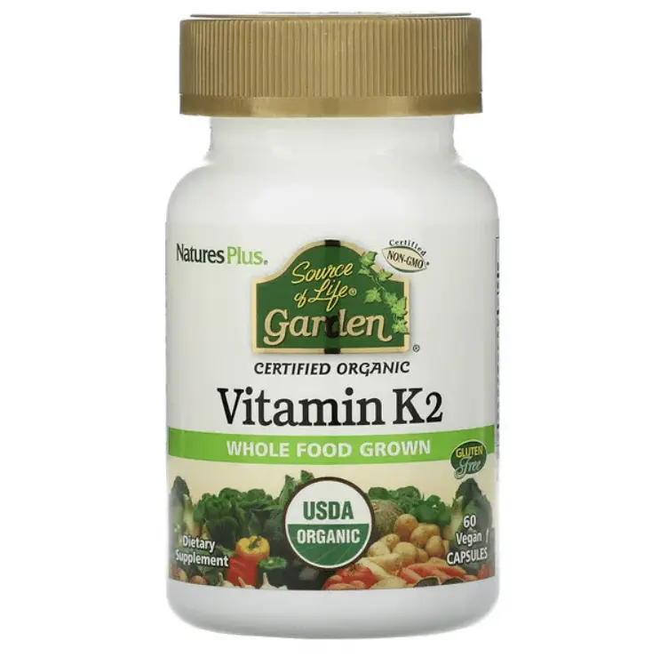 

Витамин K2, Source of Life, Garden, 60 веганских капсул, NaturesPlus