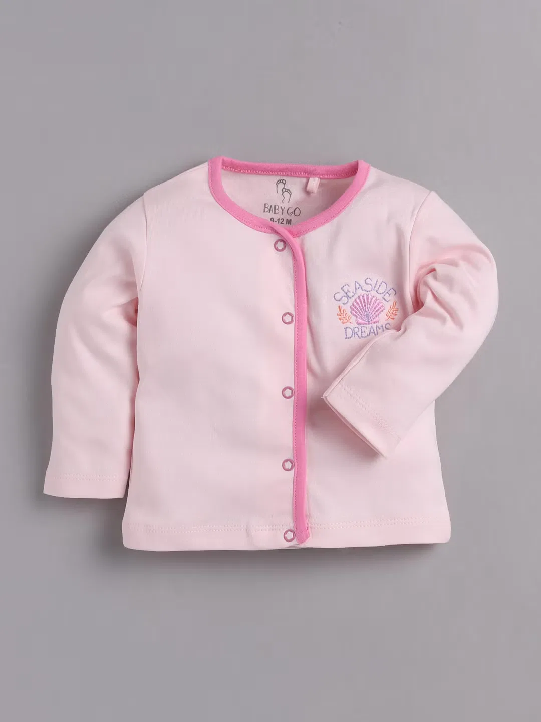 Комплект футболок с длинным рукавом, 3 шт, Baby Go, розовый — фото 3