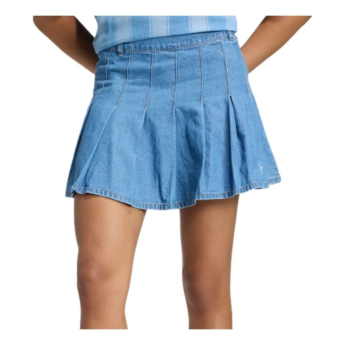 Женская юбка Denim Pleated Skirts Asia Sizing 'Blue' adidas, синий