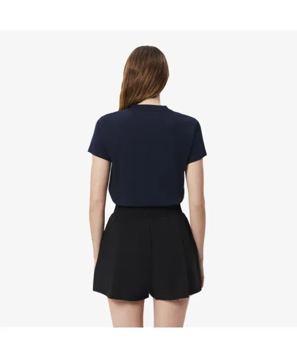 Футболка Lacoste TF9246-55N 166, базовая тренировочная, темно-синяя — фото 3