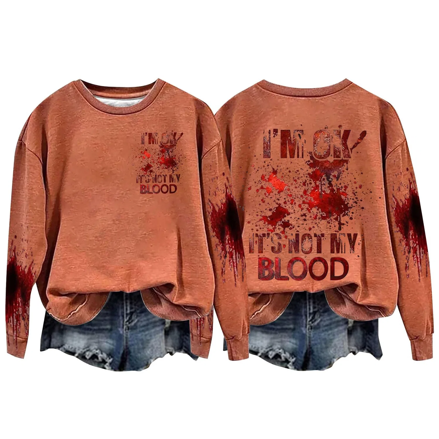 Женский худи с принтом I'M Ok Its Not My Blood, Z014 Orange