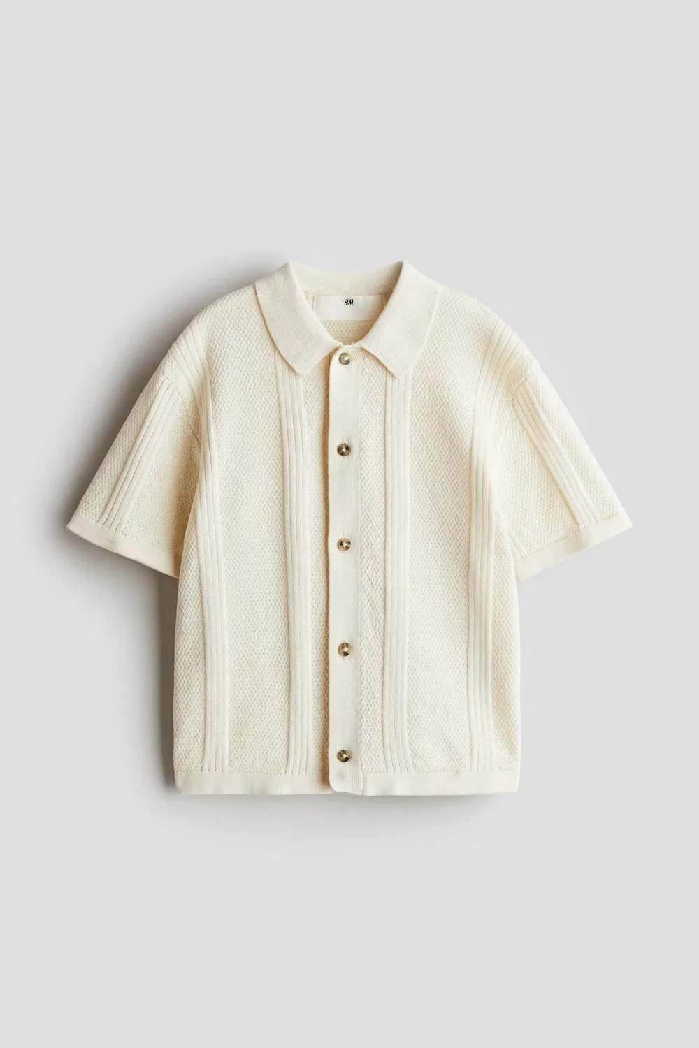 Рубашка из фактурной вязки H&M, Weiß