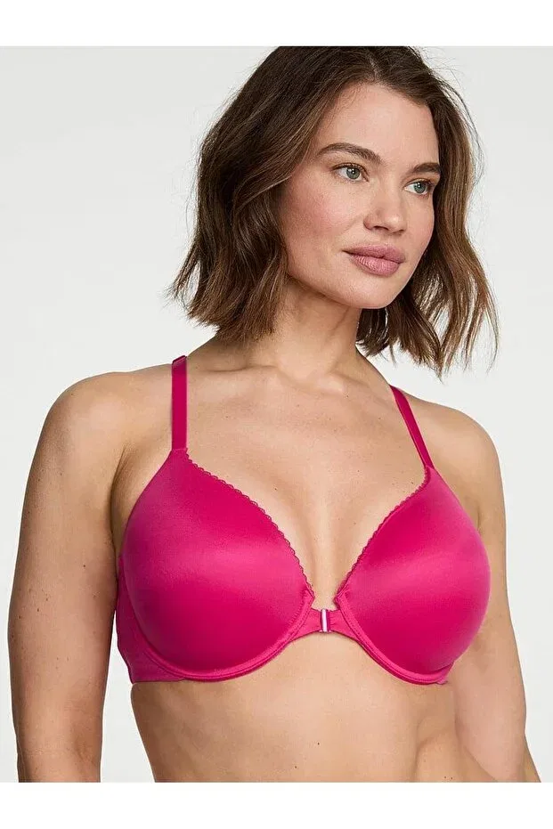 Женский бюстгальтер с кружевом Lightly Padded Supportive Lace Gathering Bra Victoria'S Secret, Hot Pink — фото 2