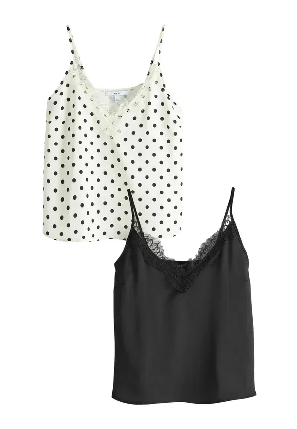 Топ с регулируемыми бретелями Next ecru polka dot, черный — фото 4