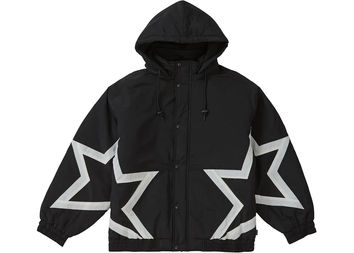 Мужская стеганая куртка с принтом Supreme Stars Puffy Jacket, черный