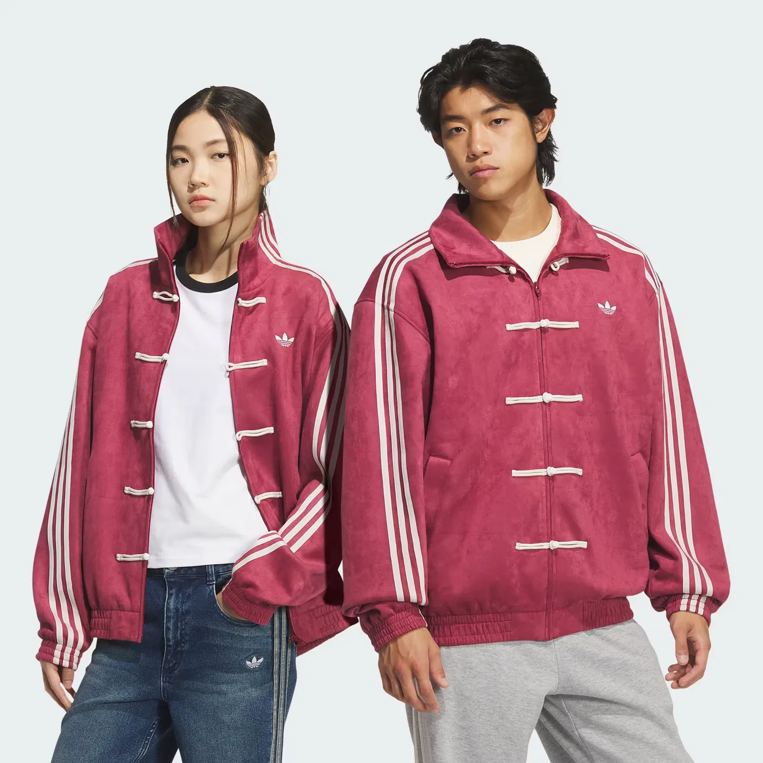 Куртка унисекс на молнии Chinese New Year Adidas Originals, темно-бордовый