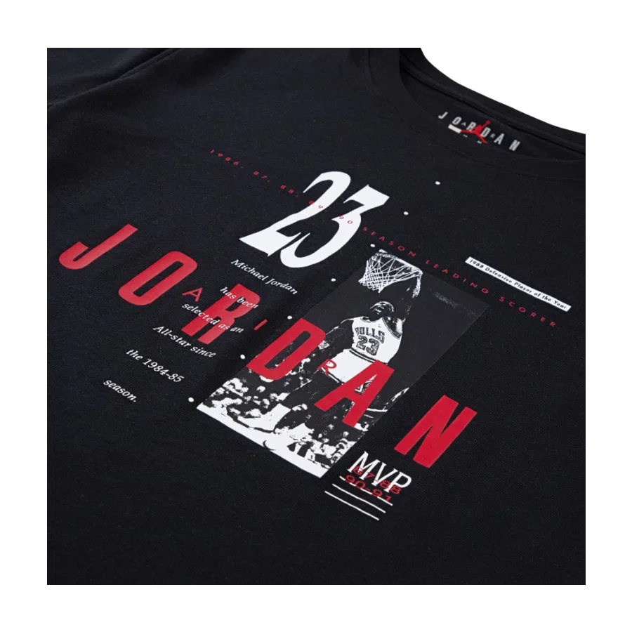 Футболка спортивная с принтом Jordan Jdb Mj Brand Gfx Ss Crew Nike, Черный — фото 4