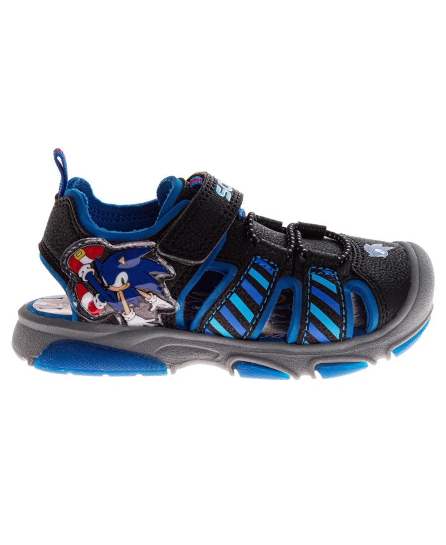 Сандалии с подсветкой и принтом Sonic The Hedgehog, Blue/Black — фото 2
