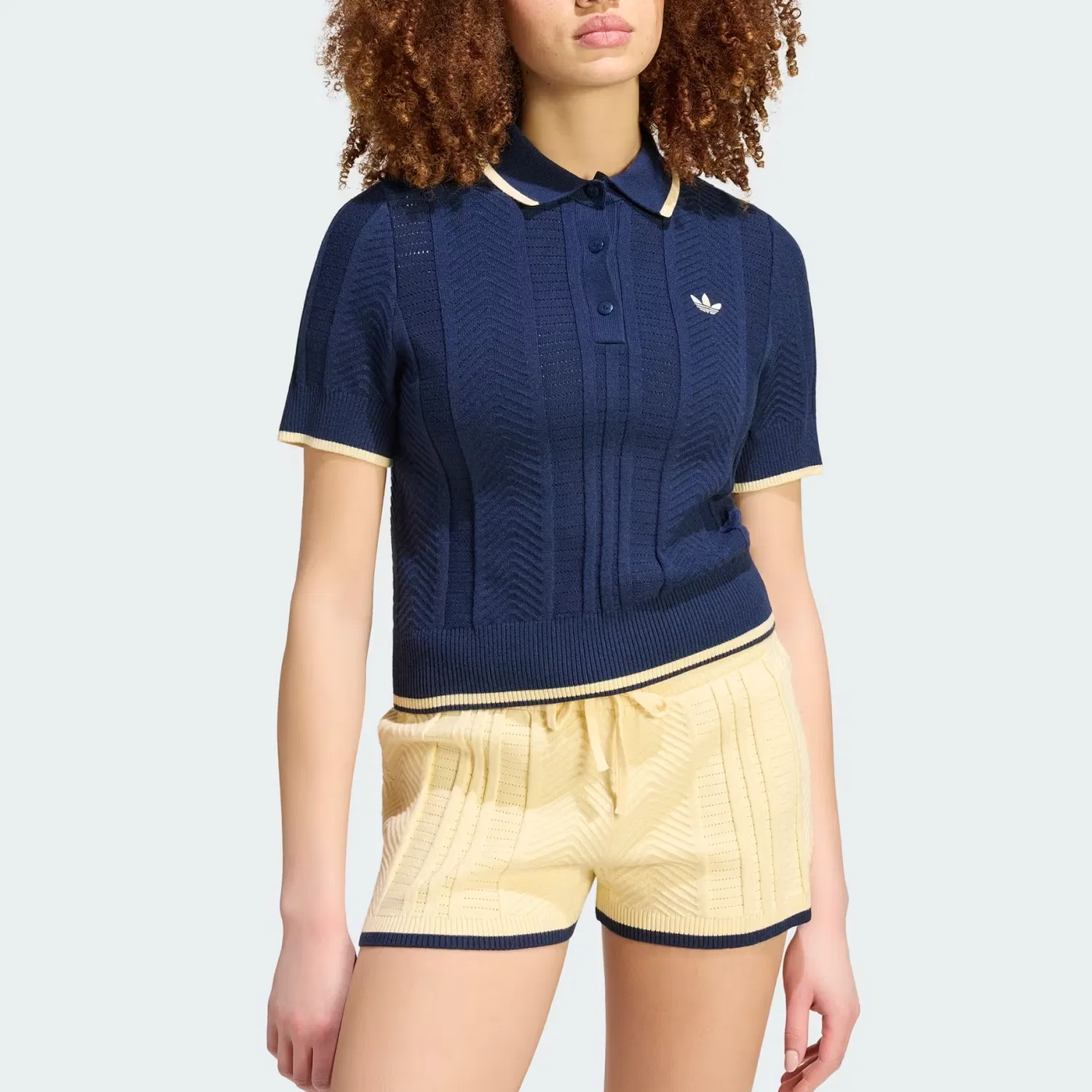Женская футболка-поло с воротником Midnight Indigo Adidas Originals, Midnight Indigo — фото 3