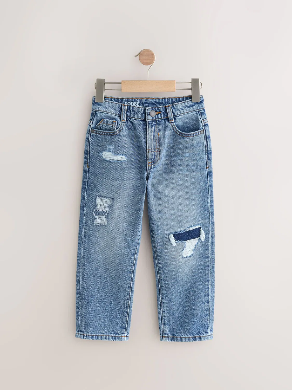 Джинсы свободного кроя Mid Blue Loose Fit Authentic Next, средний синий