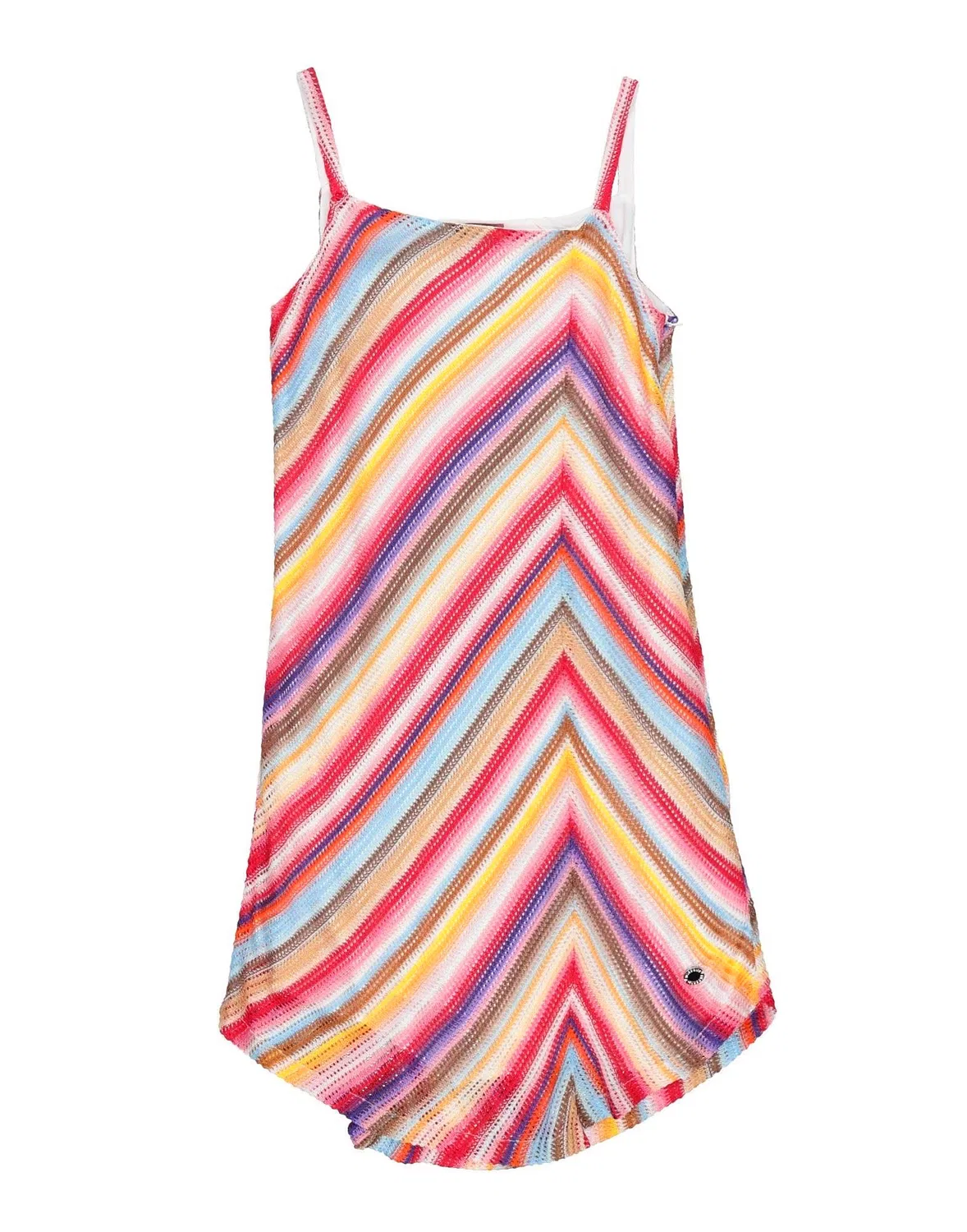 Вязаное крючком платье для девочек с квадратным вырезом Missoni, красный