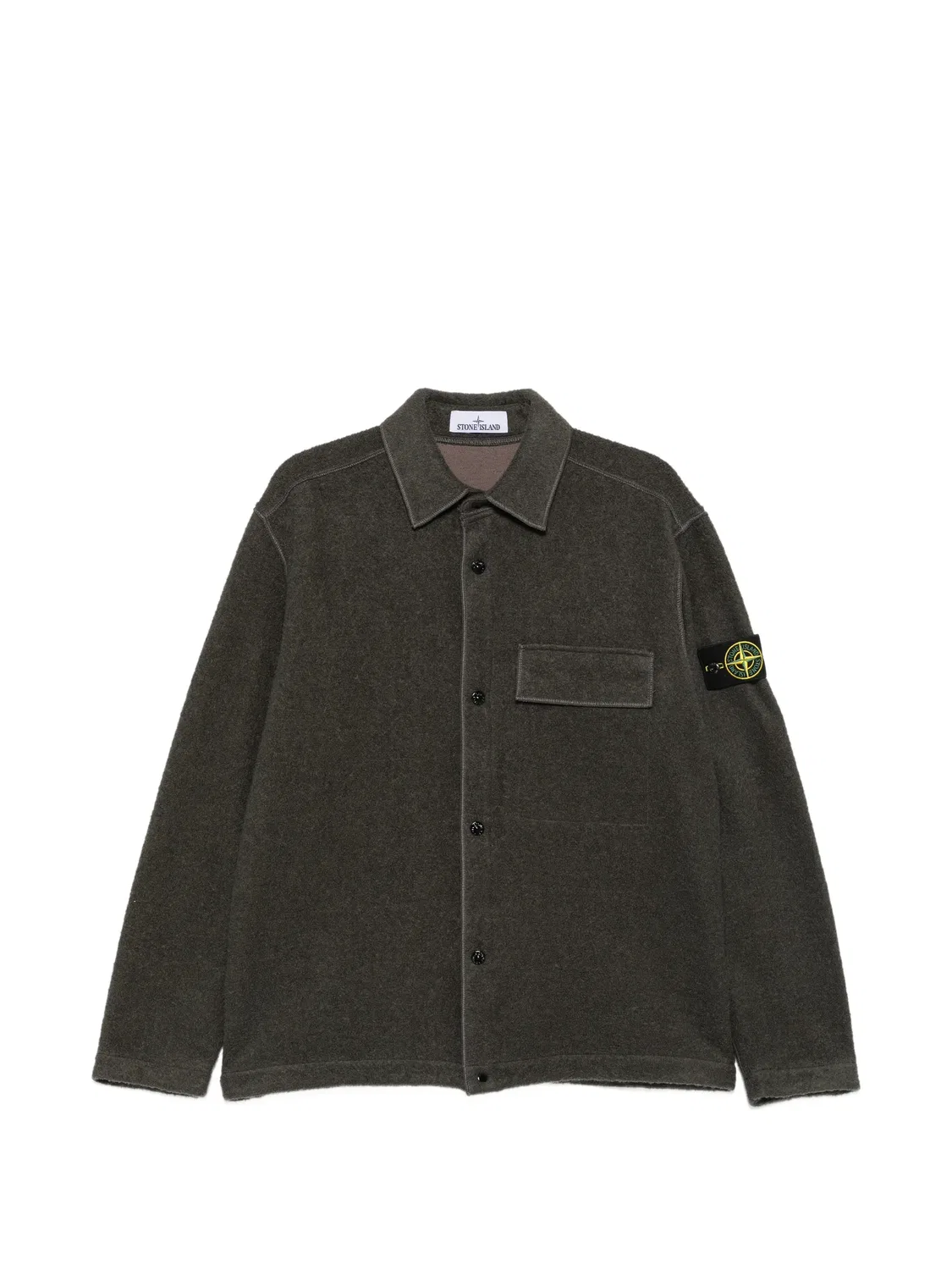 Куртка-рубашка серая шерстяная Stone Island, серый