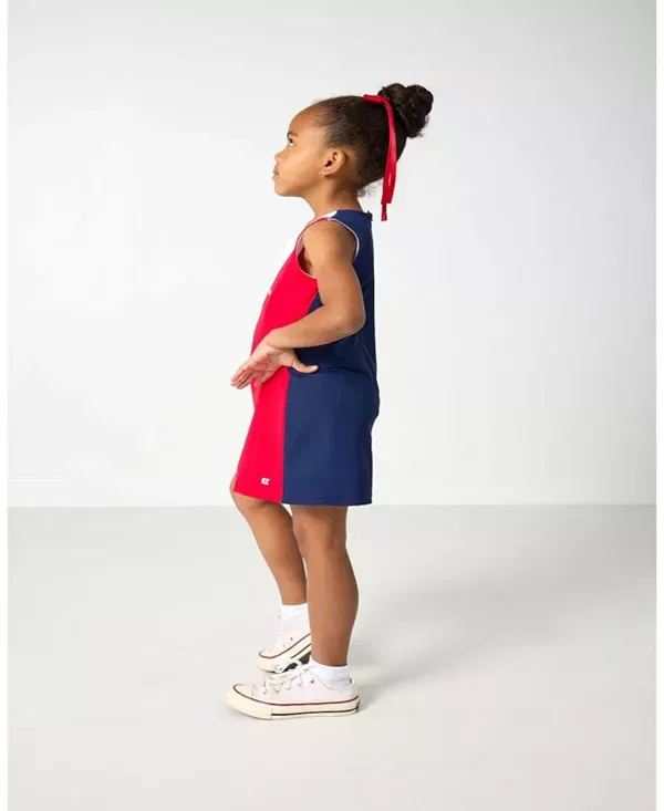 Детское платье для девочек без рукавов Courtside Kids, Red/White — фото 4