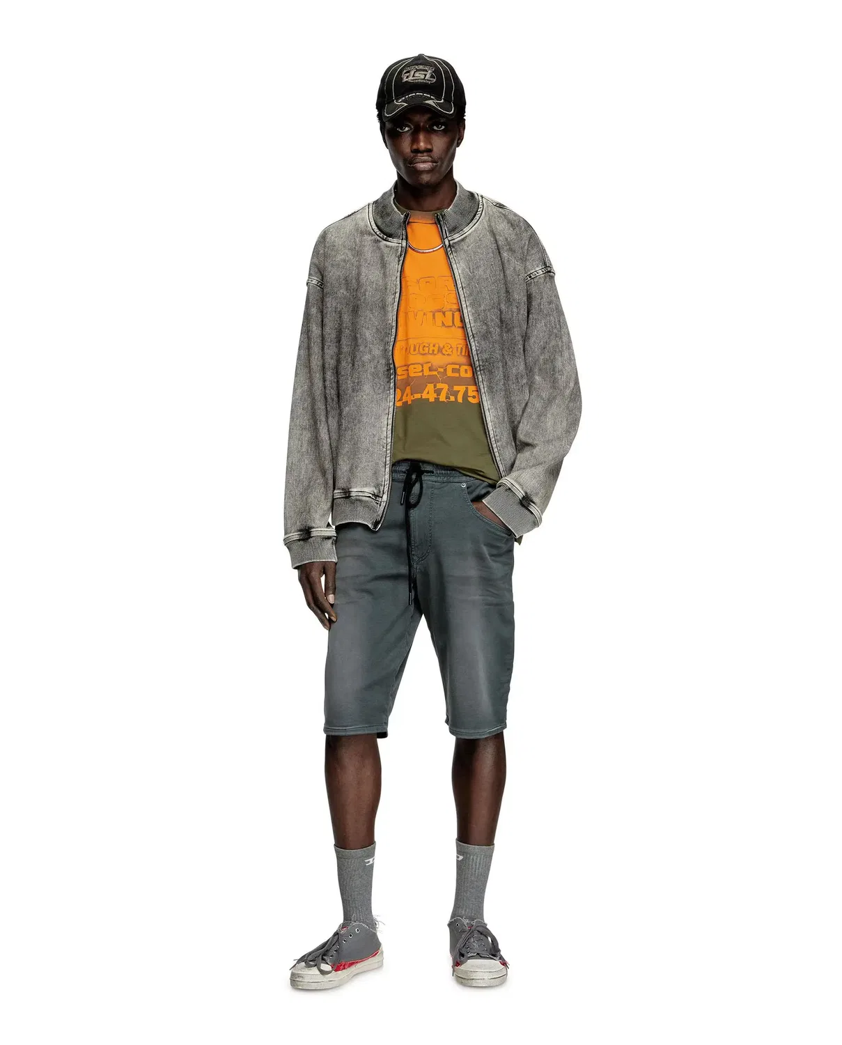 Мужские джинсовые шорты JoggJeans с эластичным поясом Diesel, Grey — фото 4