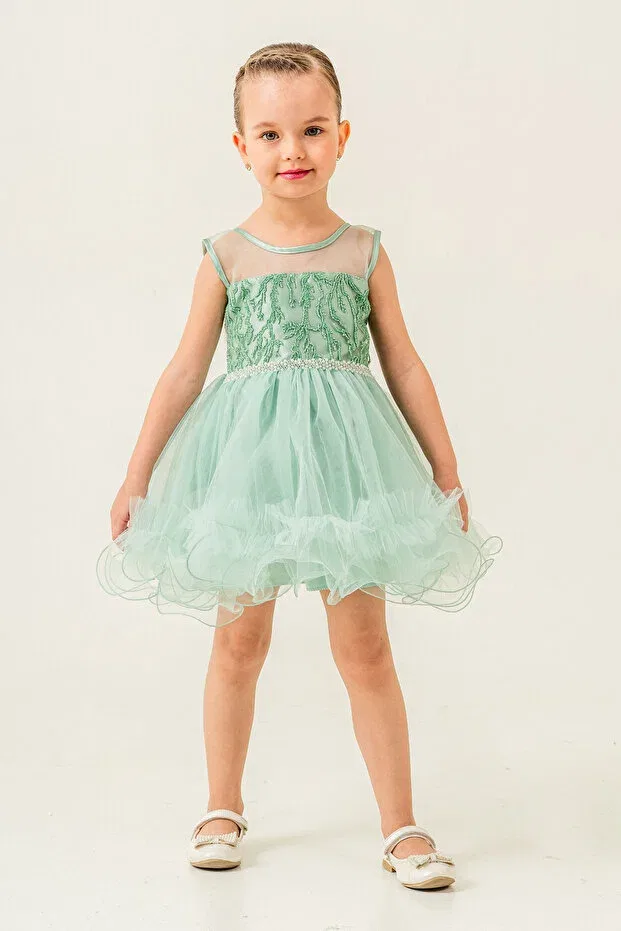 Детское платье для девочек с принтом Mertoğlu Baby, Green