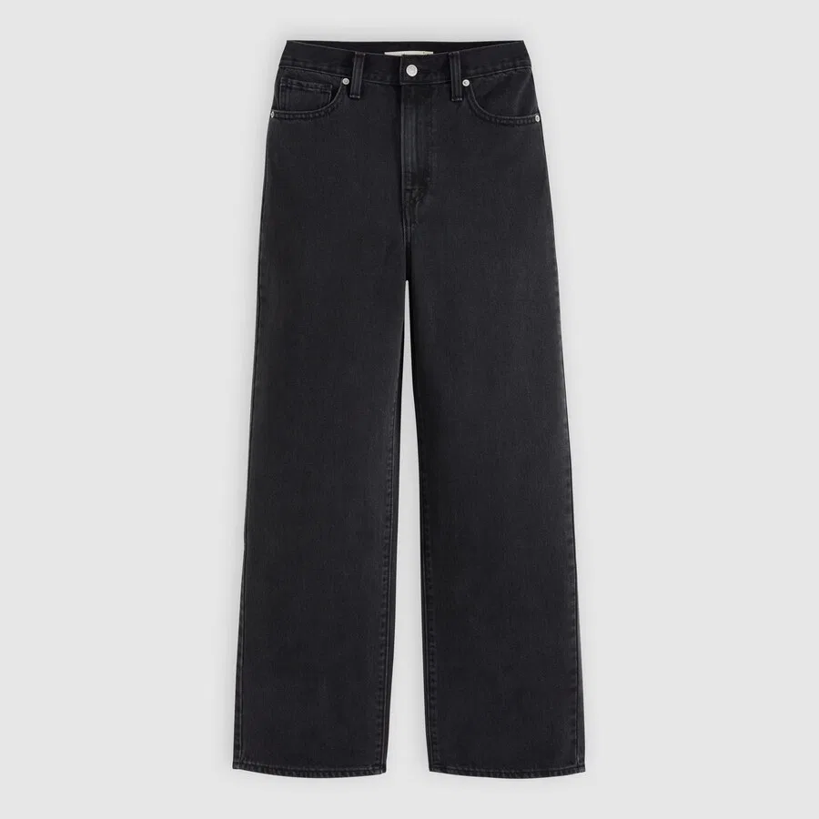 Джинсы LEVI'S Wide leg Jeans 'High Waisted Straight' черного цвета — фото 3