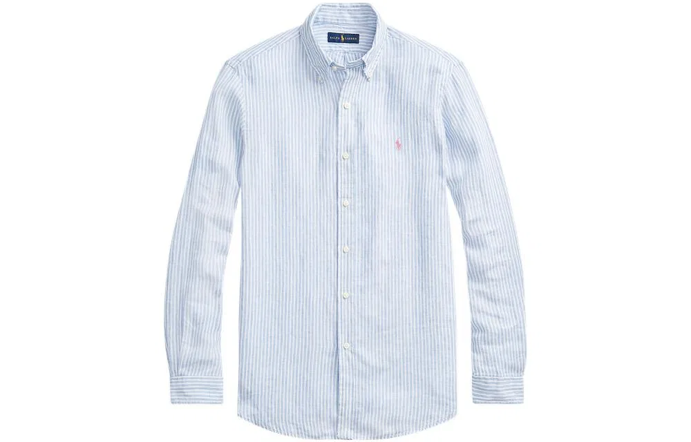Мужская рубашка с длинным рукавом в полоску Polo Ralph Lauren, Blue