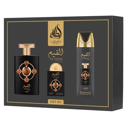 Парфюмерный набор Lattafa Pride Al Qiam Gold, 100 мл + 20 мл + дезодорант 200 мл