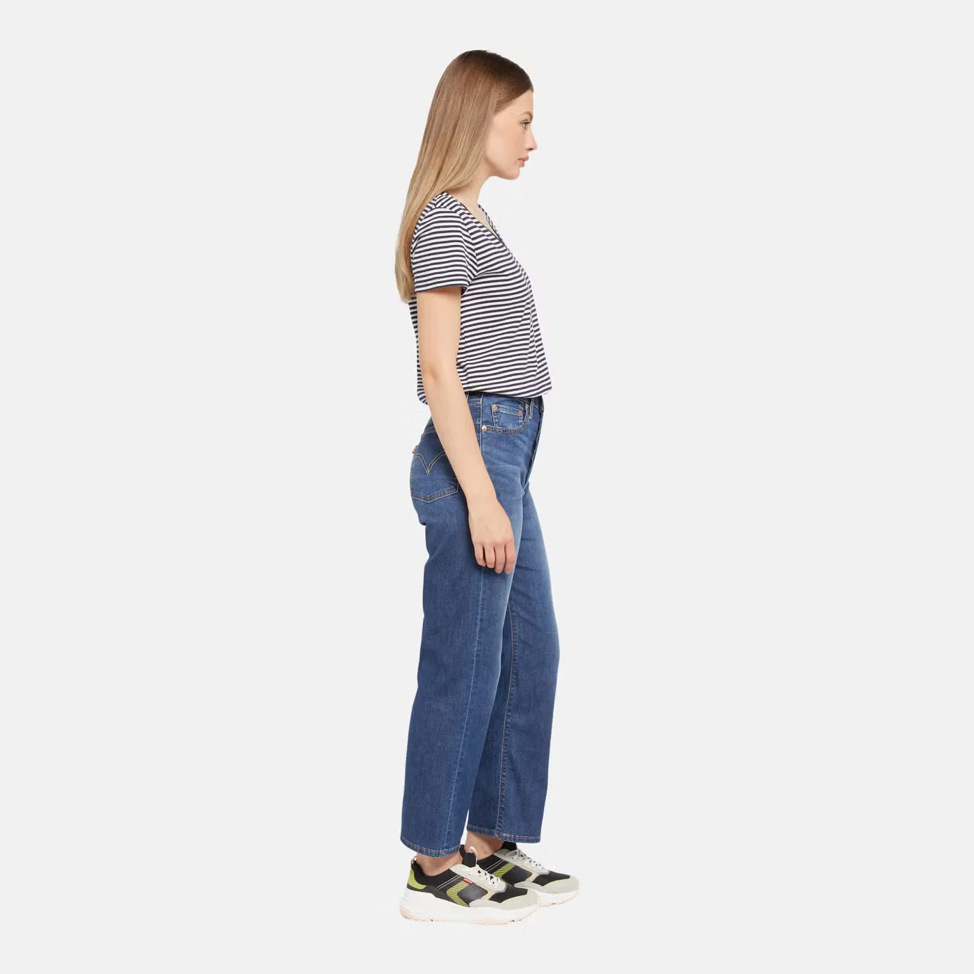 Джинсы с завышенной талией прямые Ribcage Levi'S, темно-синий — фото 2