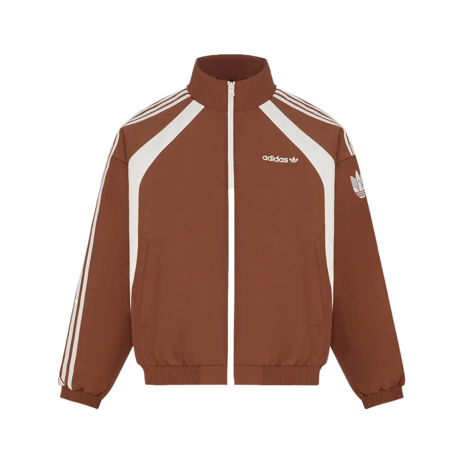 Детское утепленное пальто-пуховик с воротником-стойкой Soft Brown Adidas Originals
