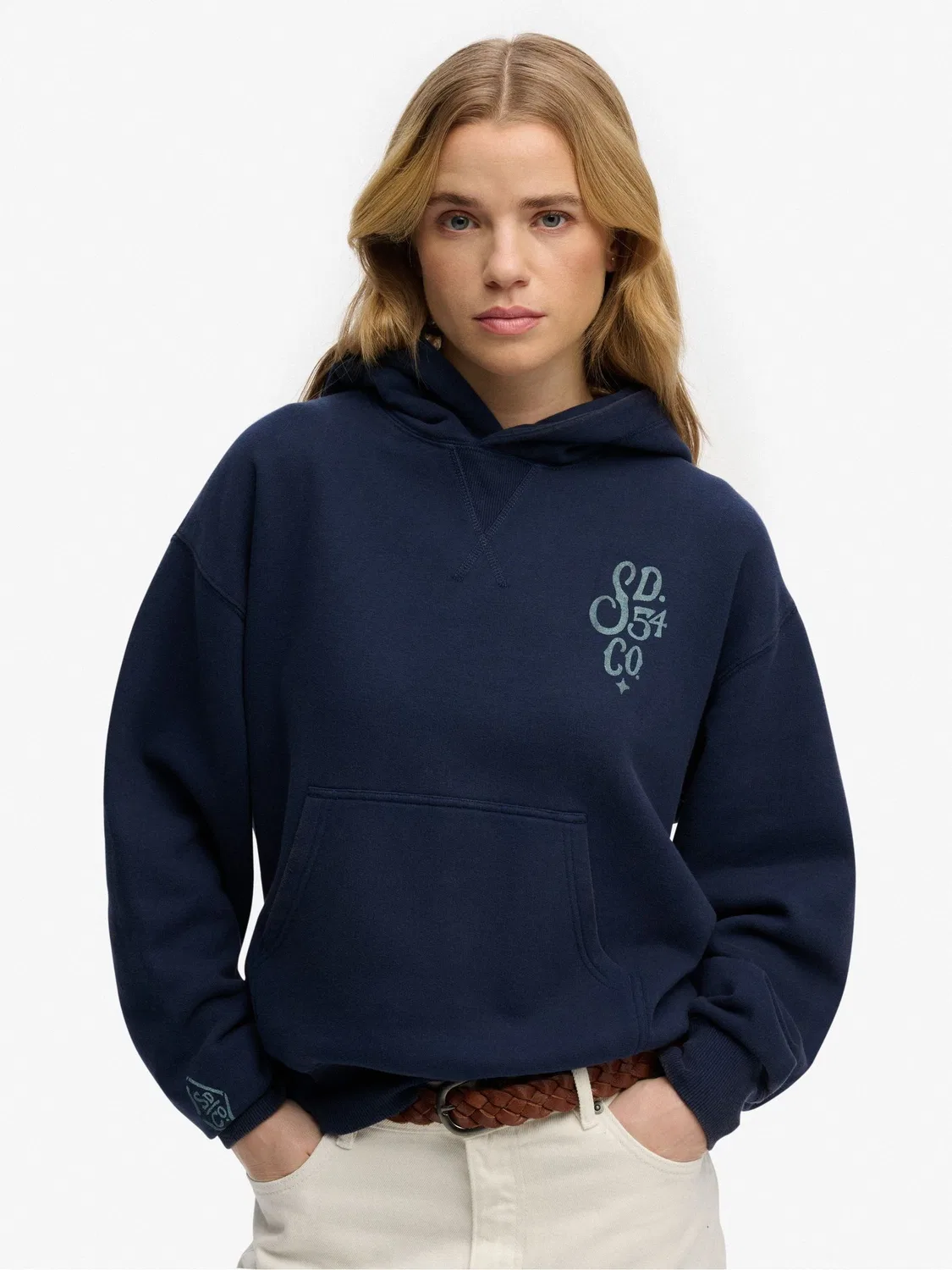Худи, свободный крой, Heritage Hamptons Superdry, темно-синий — фото 3