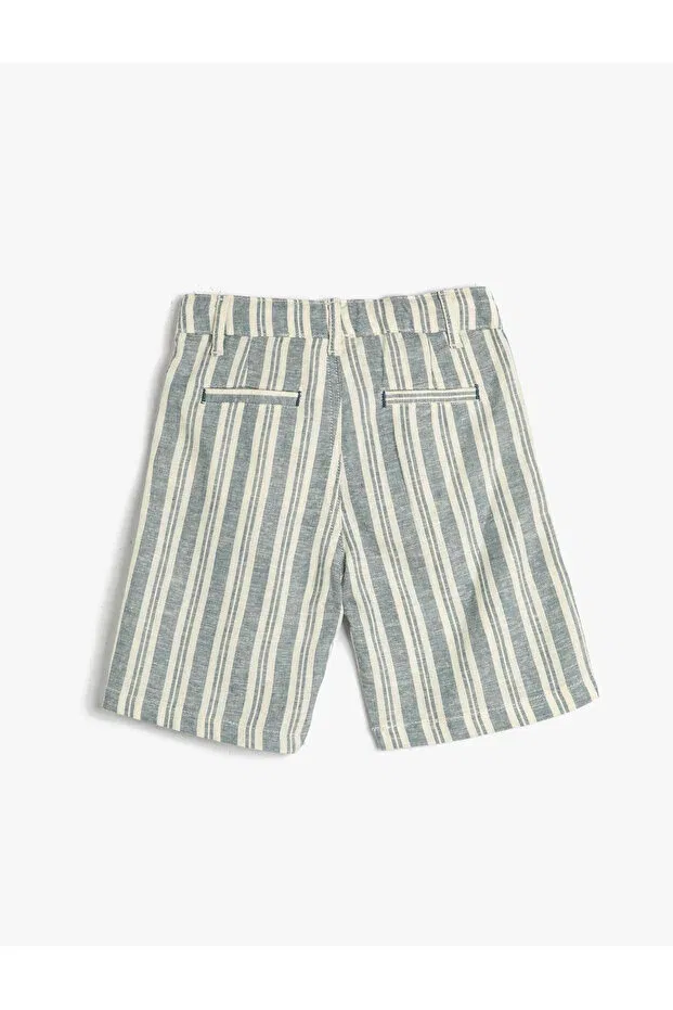 Детские шорты для мальчиков льняные Koton, Blue Striped — фото 2