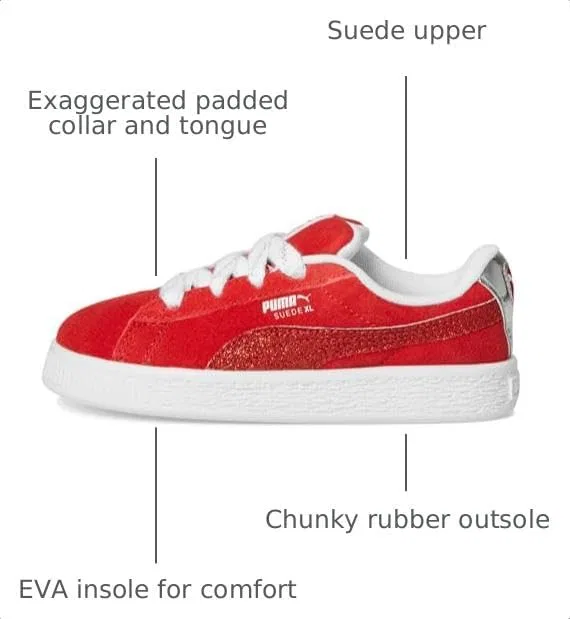 Детские кроссовки Suede XL PUMA, Red — фото 3