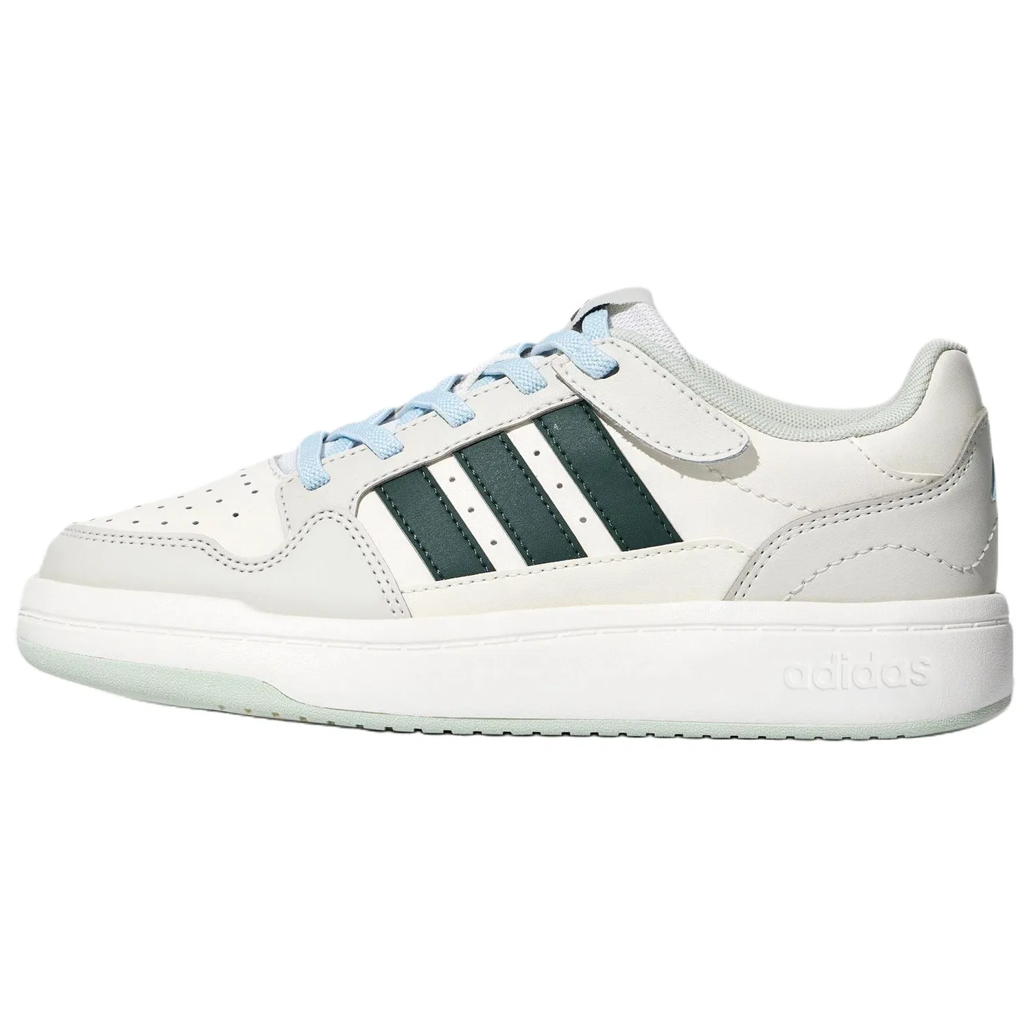 Детские кроссовки для скейтбординга Comf Court Adidas, Bright White/Ivy Green/Track Gray