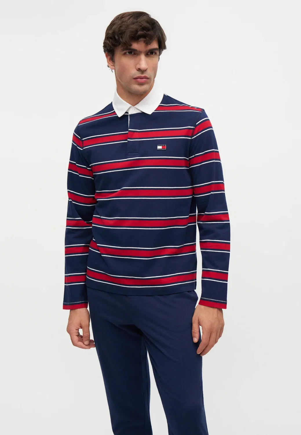 Пижамный комплект для регби Ls - th heritage sleep - пижама Tommy Hilfiger, Rwb Yd Stripe Carbon Navy — фото 4