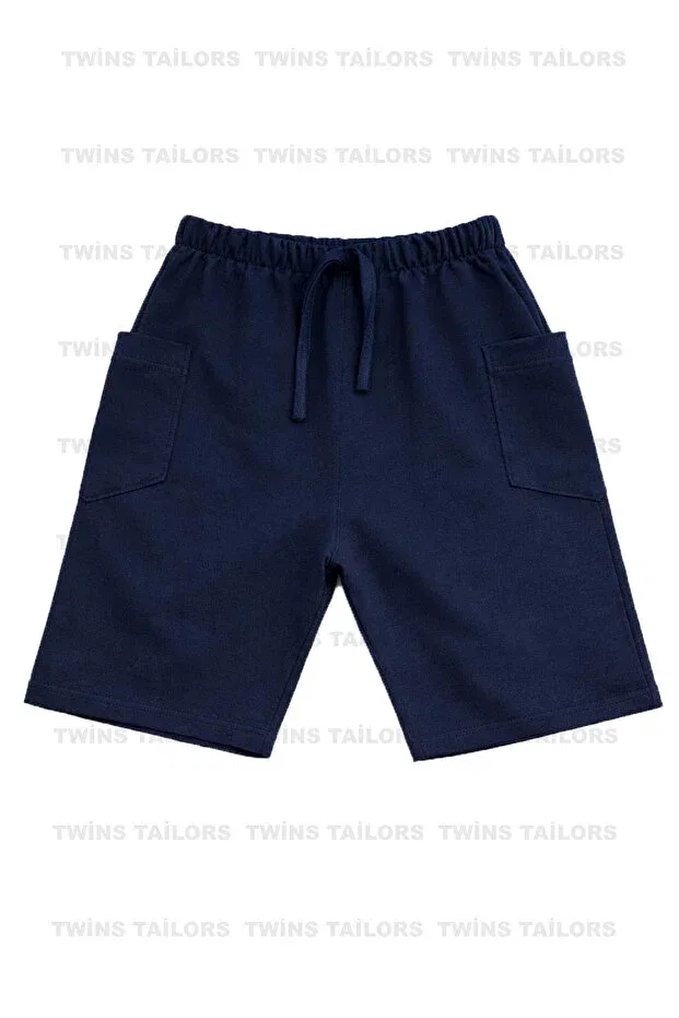 Детские шорты для девочек хлопковые комплект 4 шт Twins Tailors, Navy Blue — фото 2