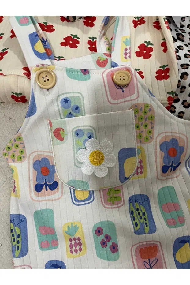 Детский комбинезон для девочек хлопковый Mandalinsbaby, White — фото 3