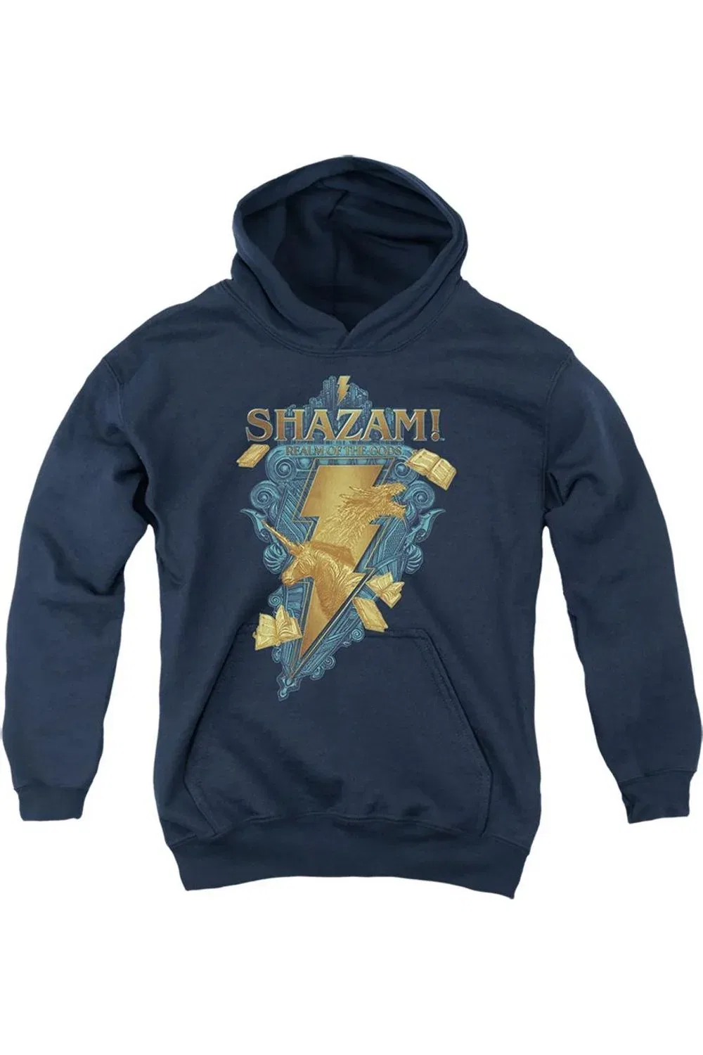 Детское худи для мальчиков с принтом Shazam! Fury Of The Gods Gildan, темно-синий