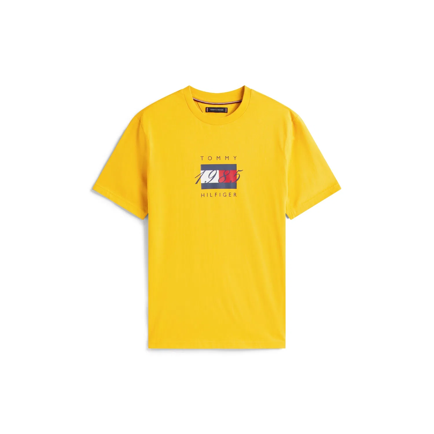 Мужская хлопковая футболка с круглым вырезом Tommy Hilfiger, Yellow — фото 4