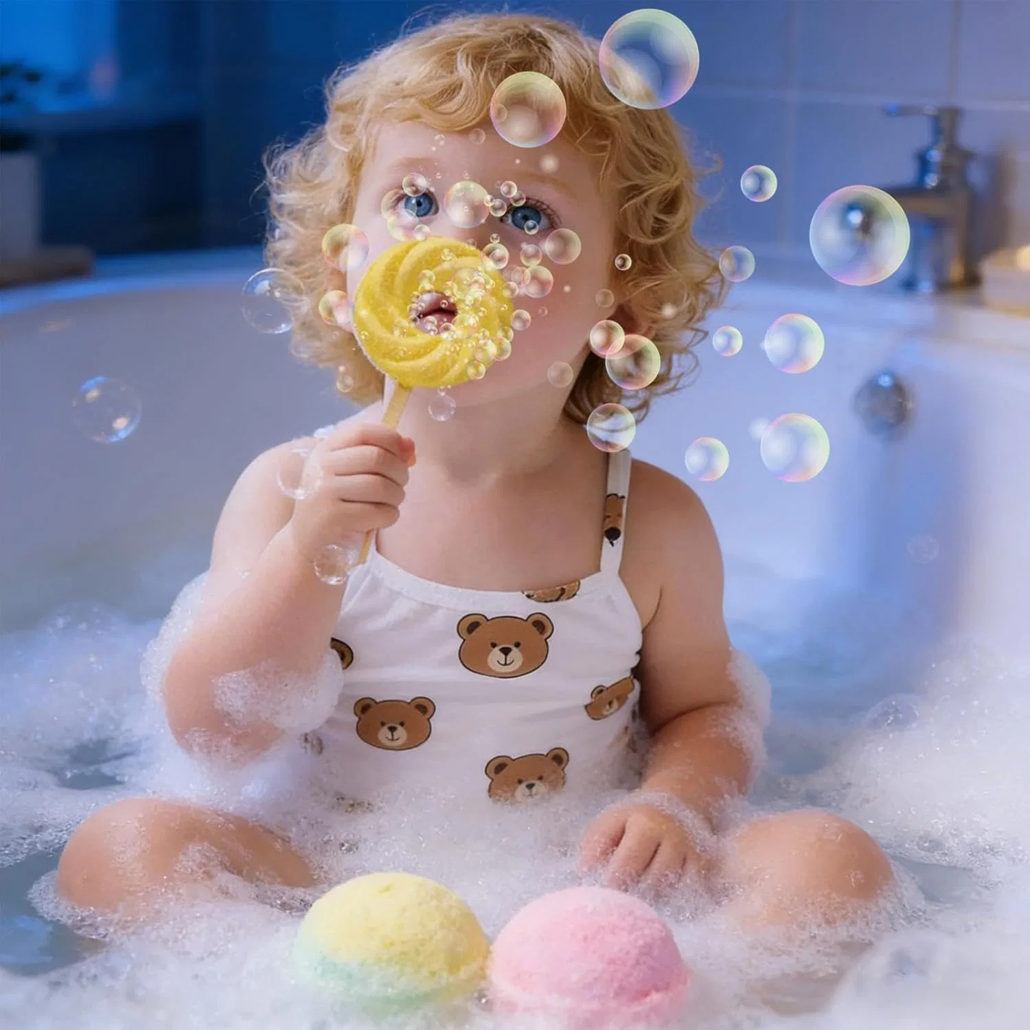 Бомбочки для ванны детские в форме леденца, Generisch, 1 шт, Marshmallow-duft — фото 3