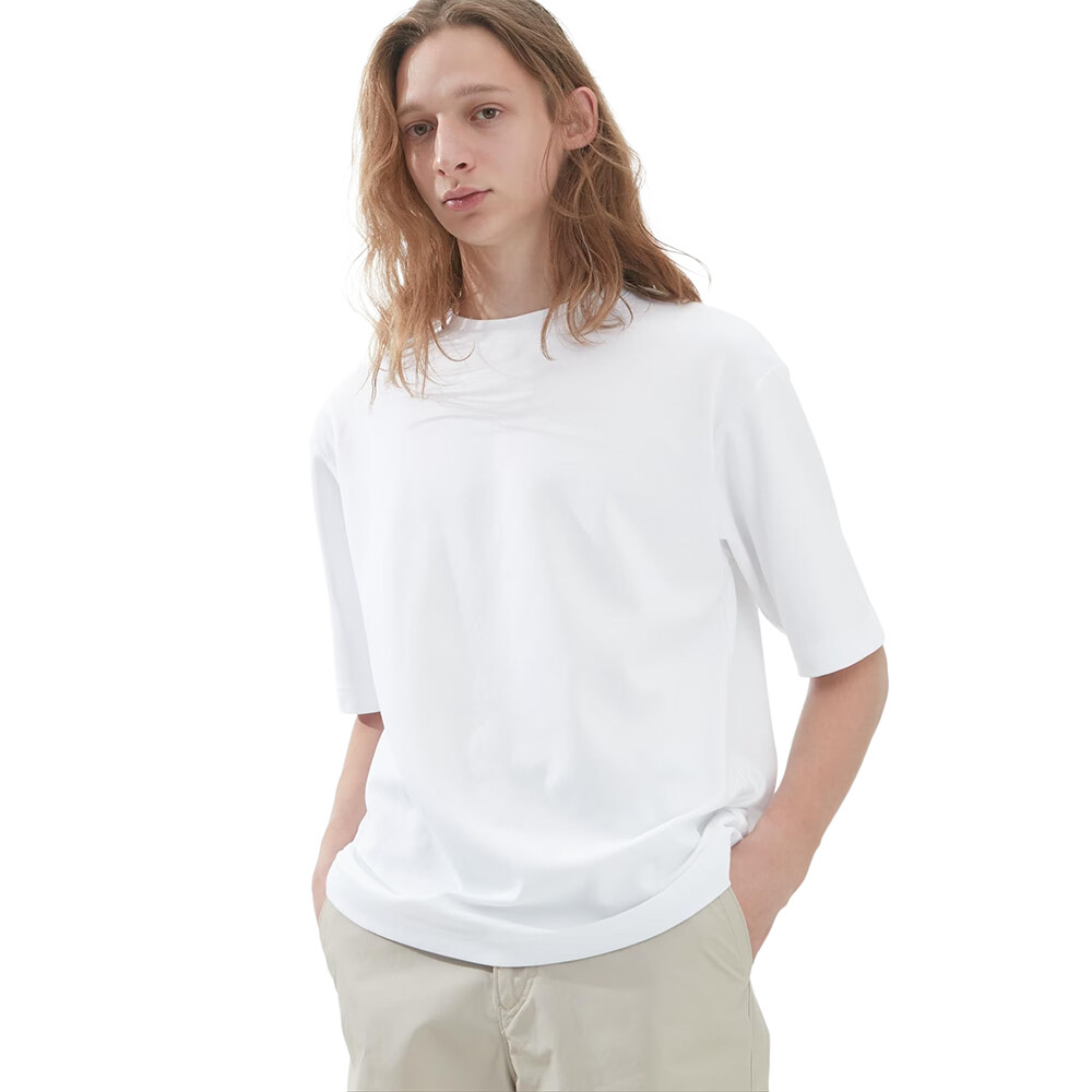 

Футболка Uniqlo U Airism Cotton Oversized Crew Neck Half-Sleeve Unisex, белый