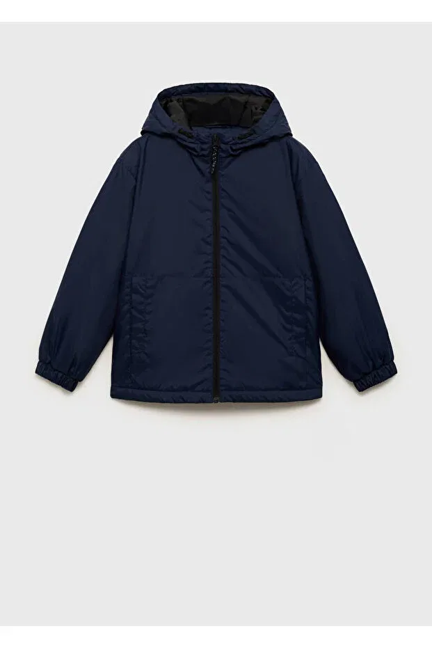 Детское пальто для девочек стеганое Mango Kids, Navy Blue