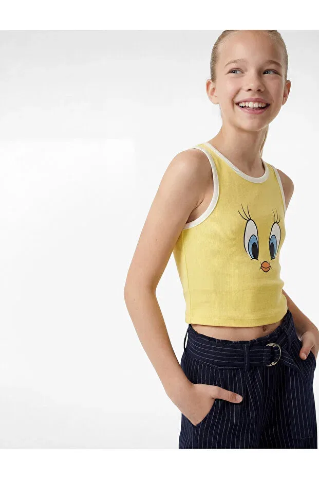 Детское для девочек хлопковое майка Tweety Koton, Yellow — фото 2