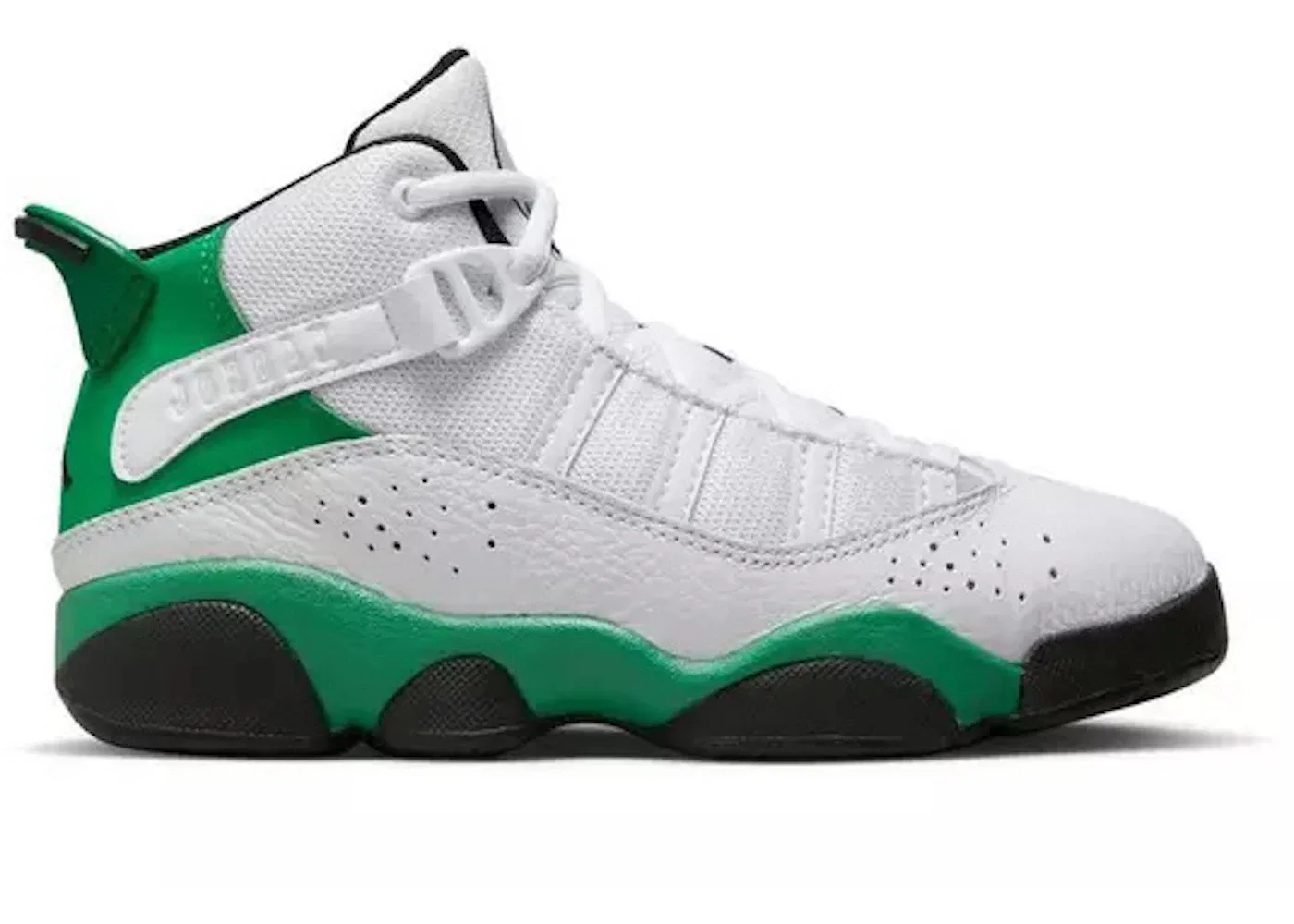 Детские кроссовки с принтом Jordan 6 Rings Jordan, White/Black/Lucky Green