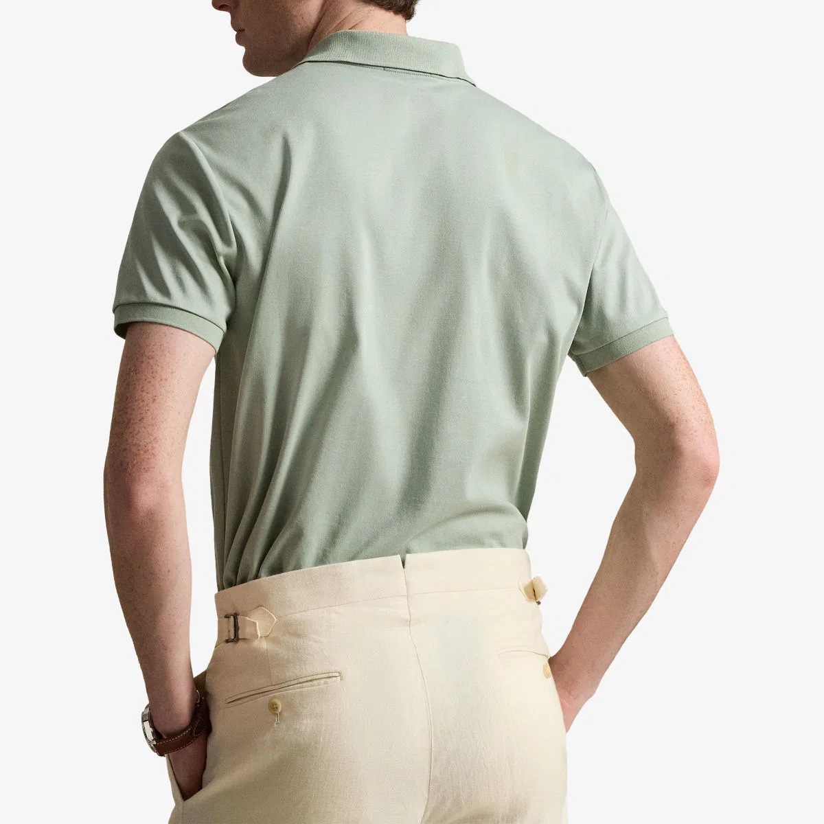 Хлопковая рубашка-поло с короткими рукавами и вышивкой логотипа Polo Ralph Lauren, светло-зеленый — фото 4