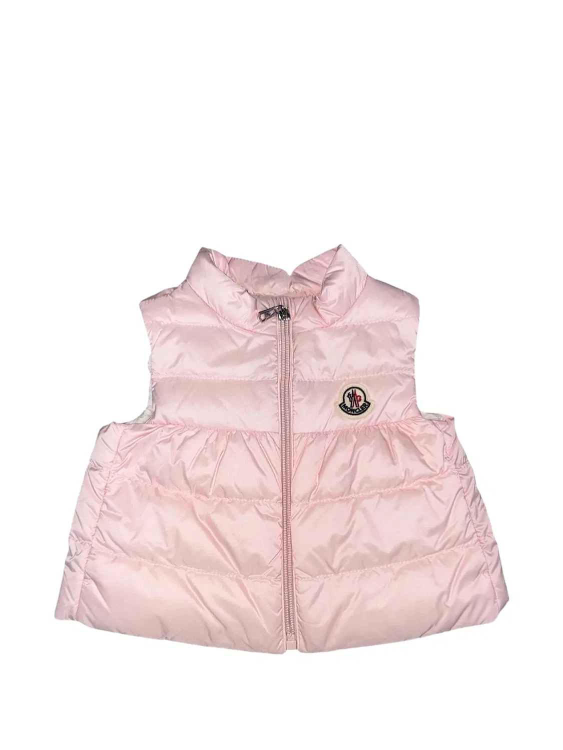 Жилет с нашивкой-логотипом Moncler Enfant, розовый