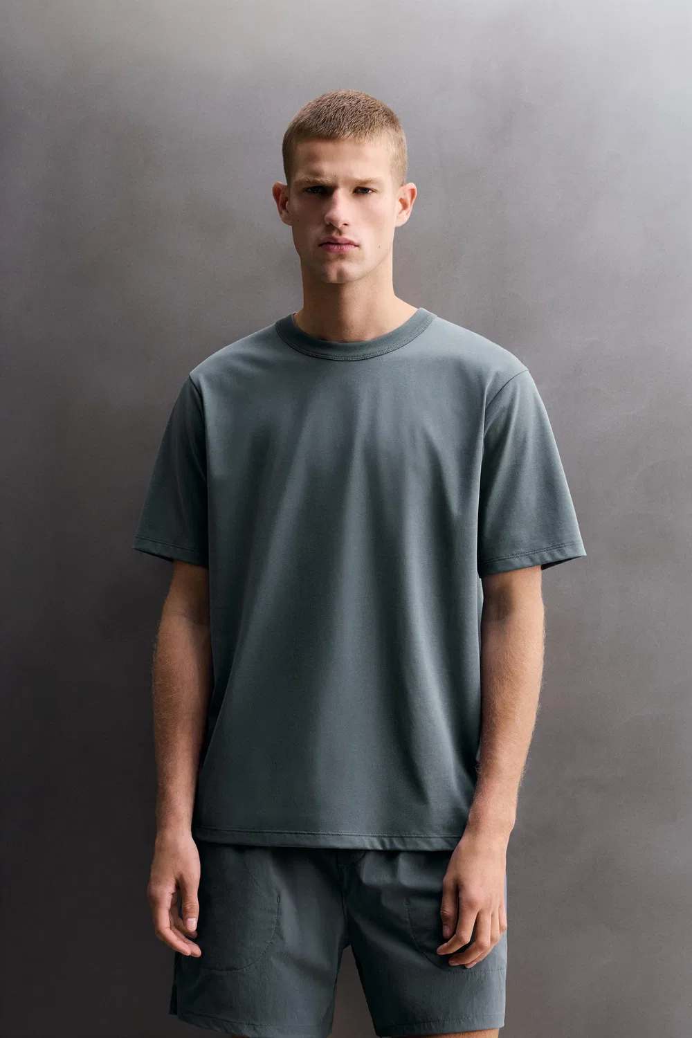 Удобная тренировочная футболка ZARA, Blue/Steel — фото 2