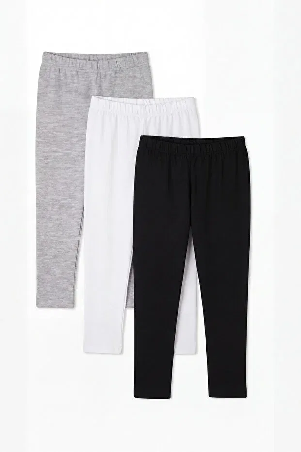 Детские леггинсы для девочек хлопковые Basics Arma Yıldız, White Black Gray