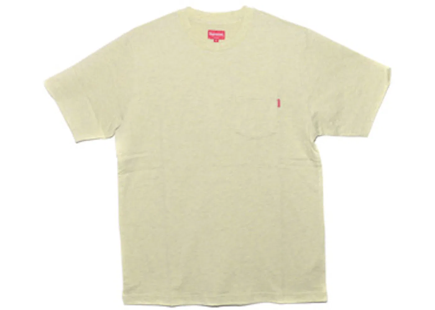 Мужская футболка с карманом Supreme S/S Pocket Tee, цвет Heather Pale Yellow