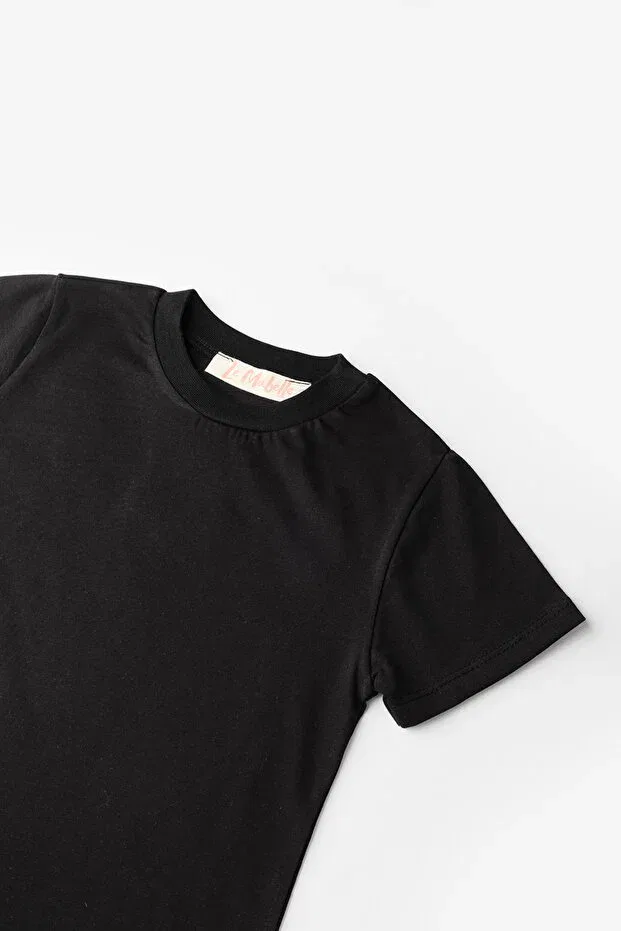 Детская футболка хлопковая Basic Le Mabelle, Black — фото 3