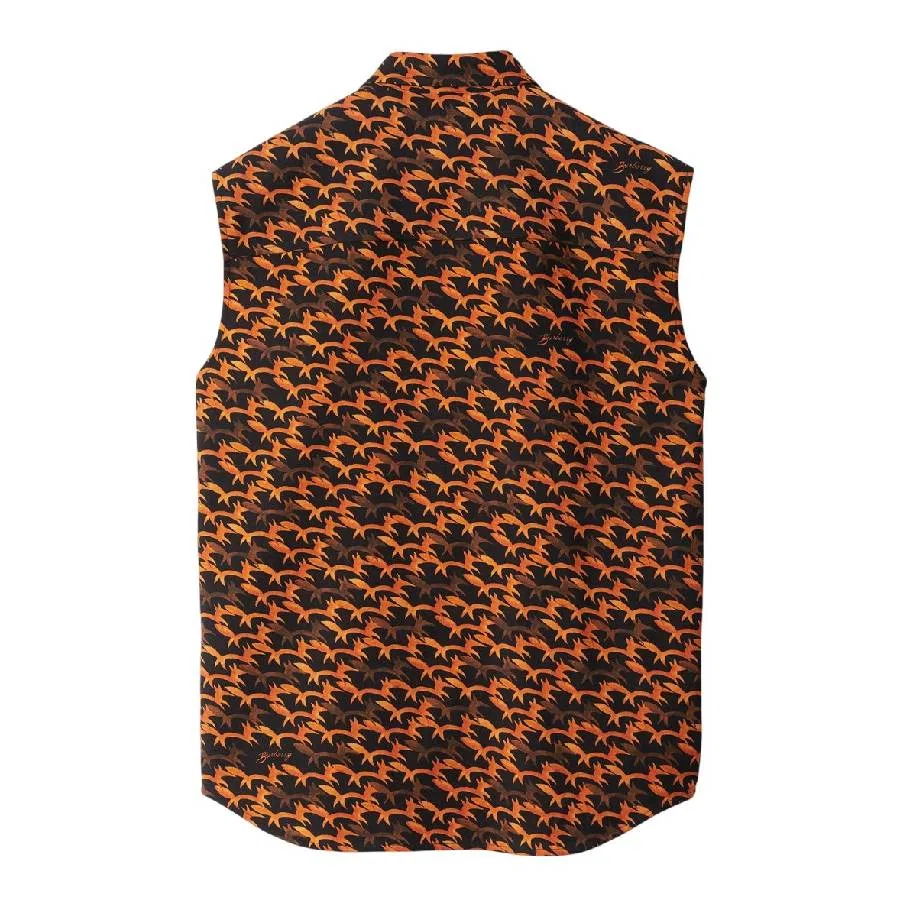 Безрукавка из шерсти с абстрактным принтом Abstract-Print Wool Sleeveless Shirt Burberry, Black Ip Pattern — фото 2